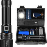 Flashlight Rechargeable, Sunitact Led Flashlights 500000 Lumens Flash Light, Brightest Flashlight Powerful XHP70.2, Tactical Flashlight Military High Power Flashlight Super Bright, for Camping Hiking