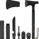 Hitdudu Camping Axe, Folding Portable Survival Hatchet Multi-Tool, Tactical Tomahawk with Hammer for Outdoor Hunting Hiking Camping